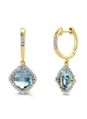 Geelgouden oorsieraden, 4.33 ct topaas, Fiësta