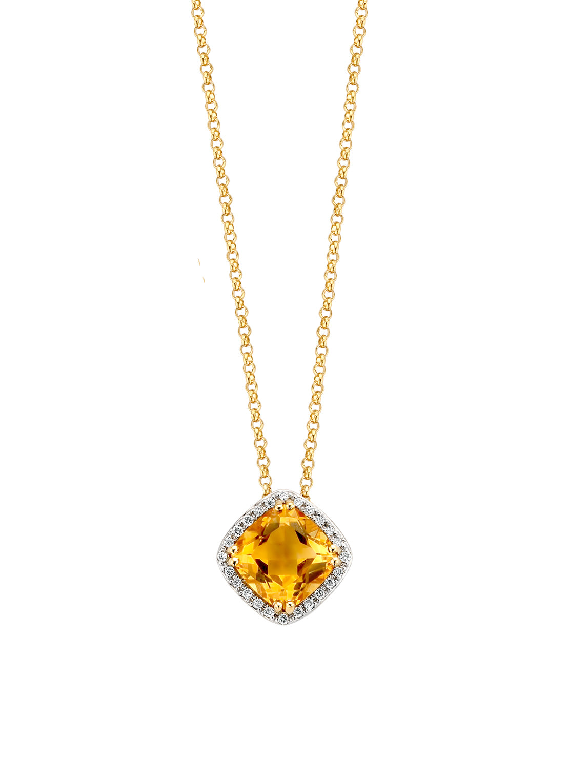 Geelgouden collier, 1.56 ct citrien, Fiësta