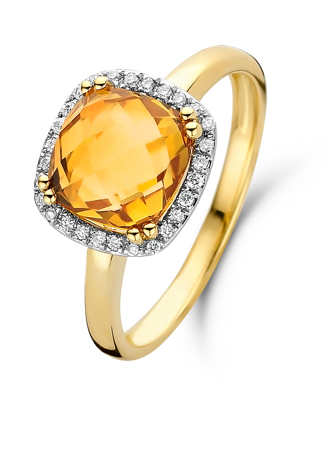 Yellow gold ring, 2.35 ct citrine, Fiësta
