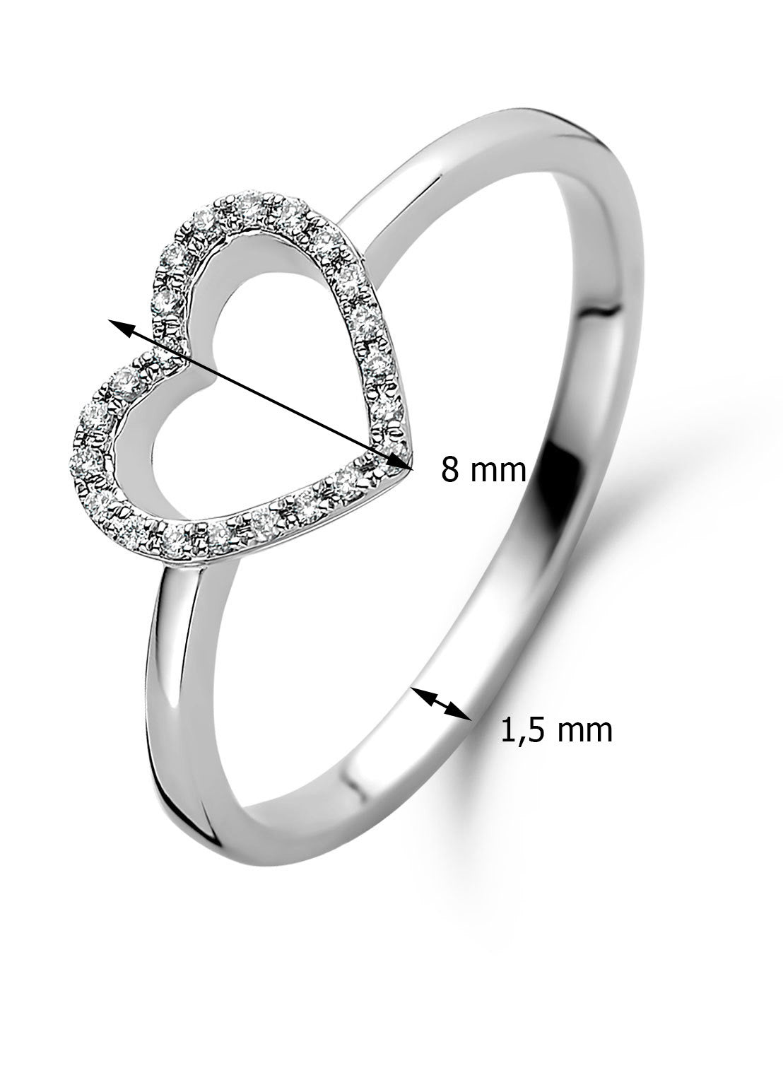 Witgouden ring, 0.06 ct diamant, Dreamer