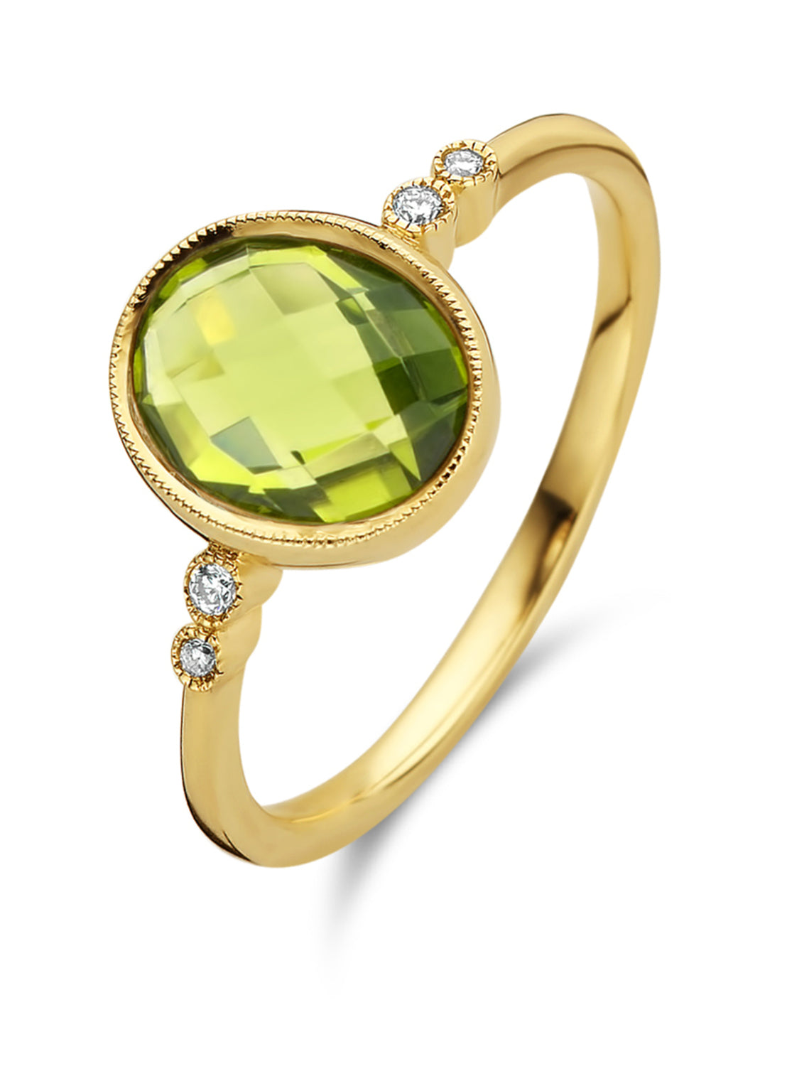 Geelgouden ring, 2.23 ct peridoot, Philosophy