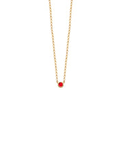 Geelgouden collier, 0.05 ct robijn, Joy