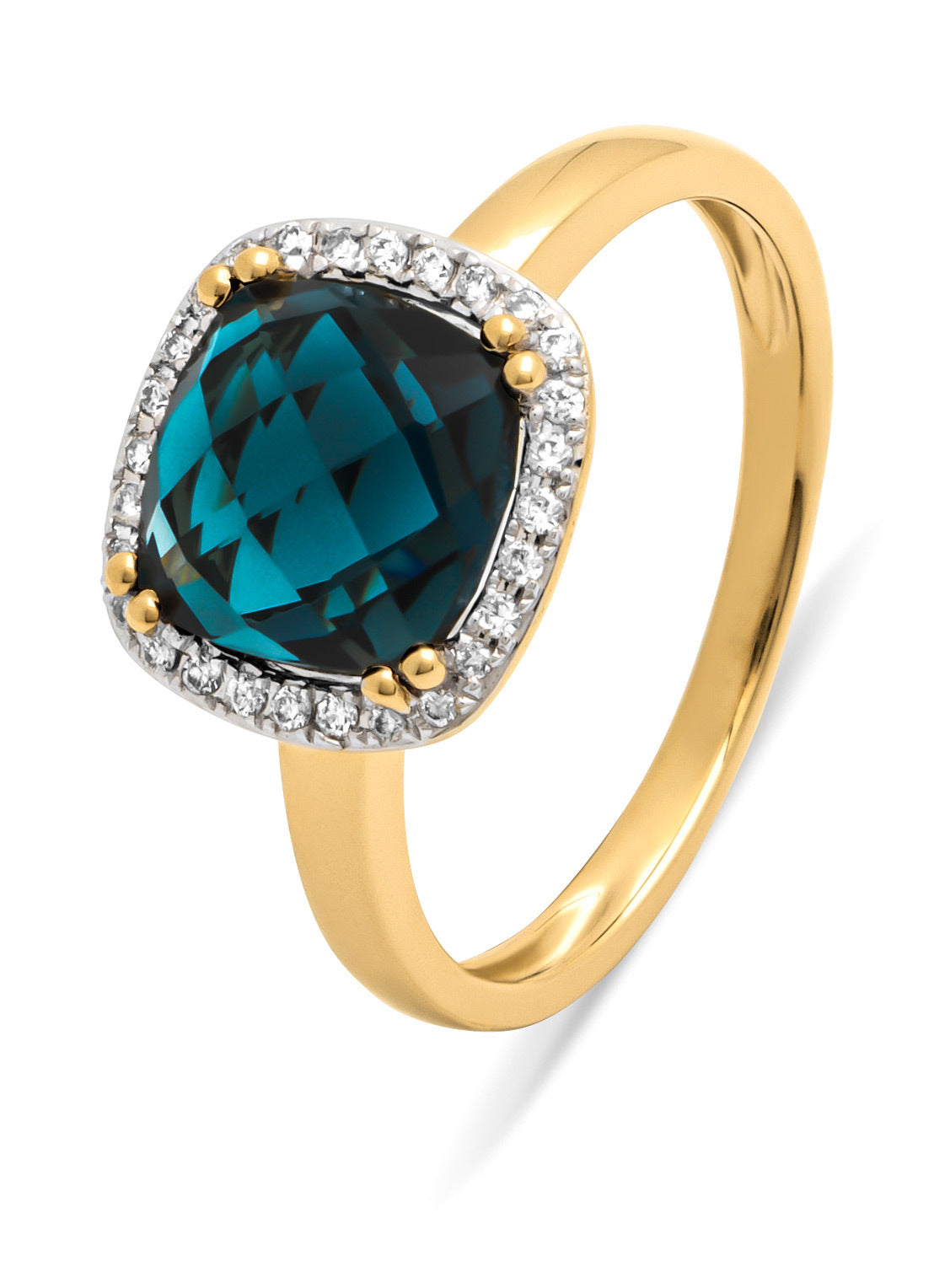Geelgouden ring, 2.86 ct london topaas, Fiësta