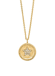 Yellow gold necklace, zodiac-star