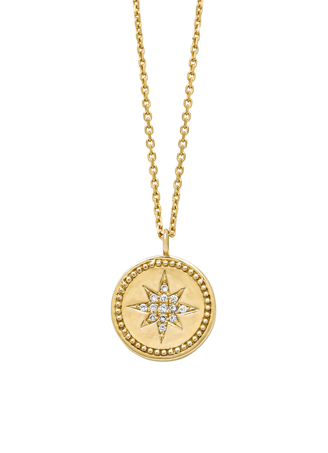 Yellow gold necklace, zodiac-star