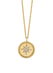 Yellow gold necklace, zodiac-star