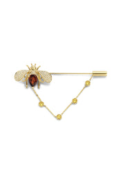 Geelgouden broche, 1.99 ct oranje citrien, Queen Bee