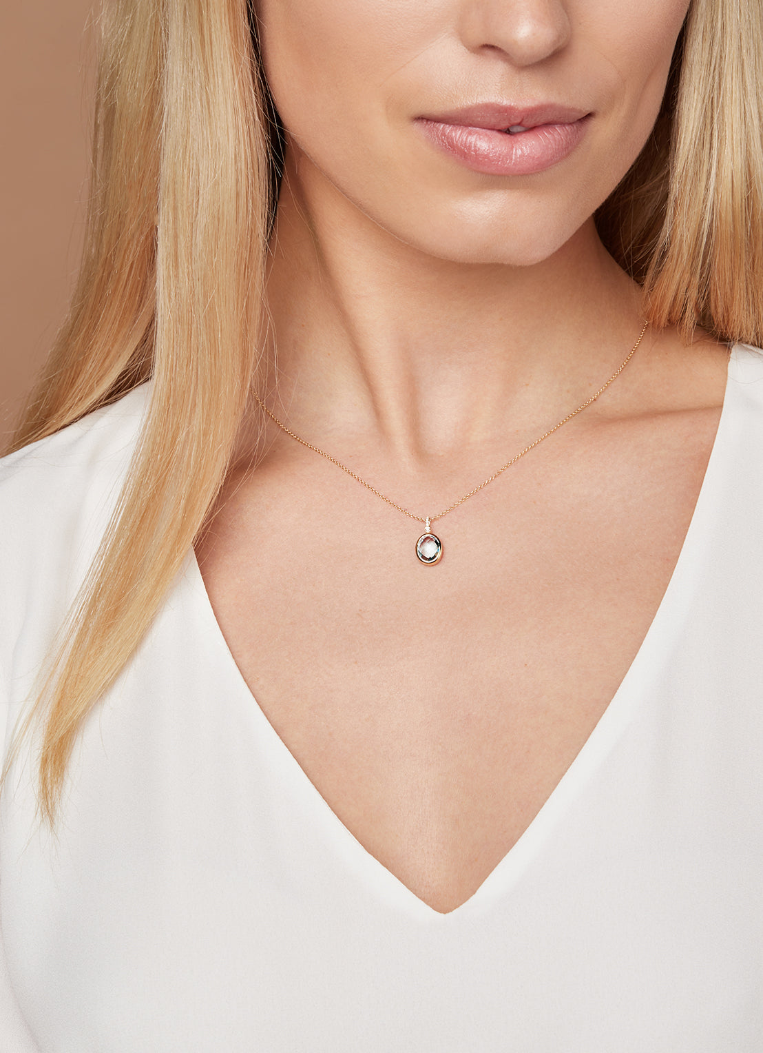 Geelgouden collier, 2.45 ct topaas, Philosophy