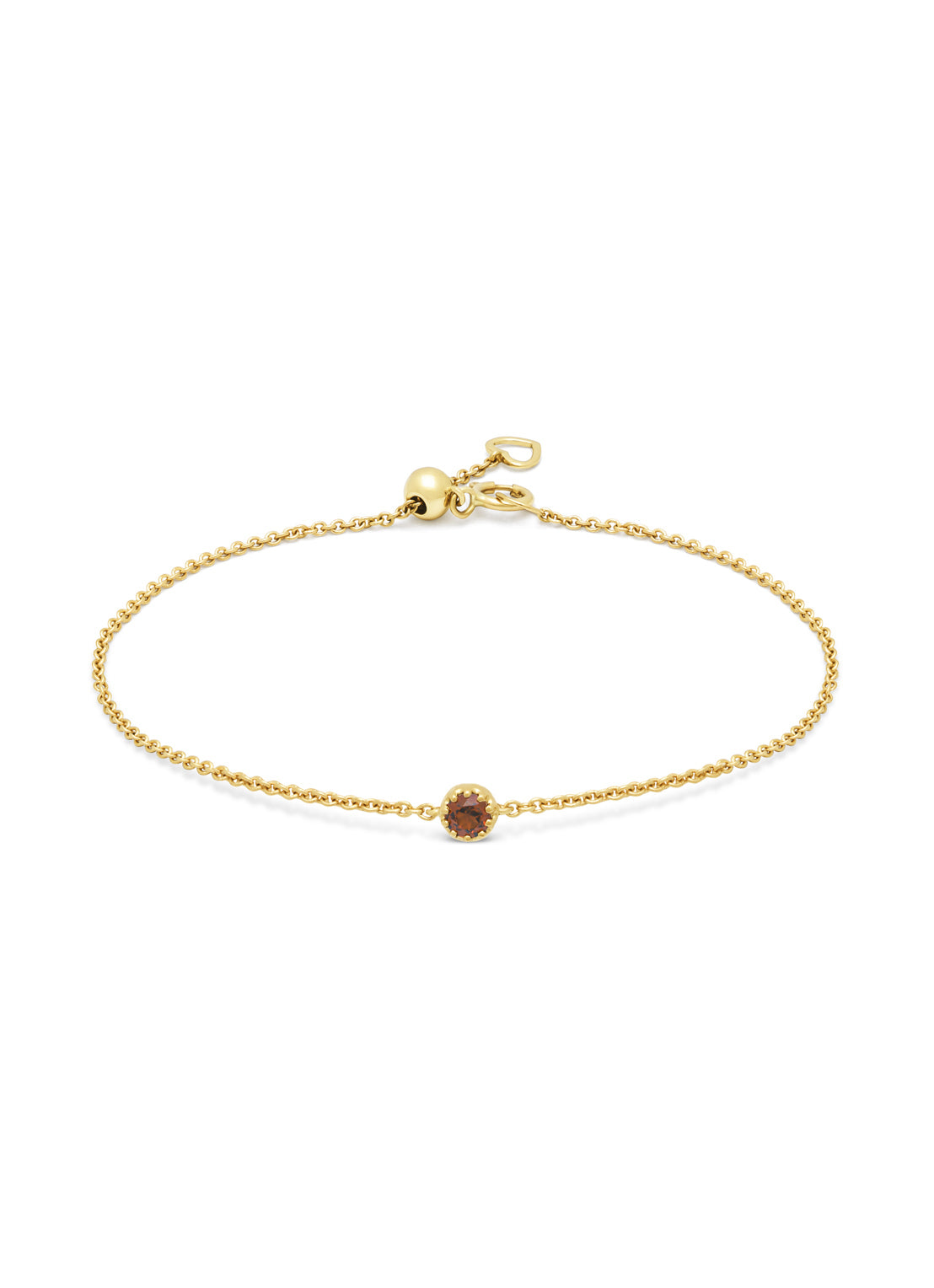 Geelgouden armband, 0.13 ct granaat, Joy