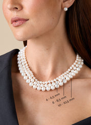 Geelgouden parelketting Rivièra 45 cm