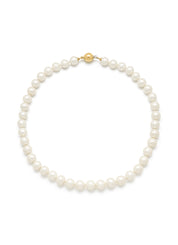 Geelgouden parelketting Rivièra 45 cm