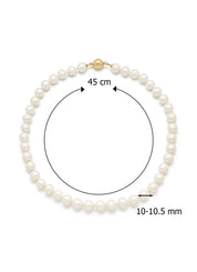 Geelgouden parelketting Rivièra 45 cm