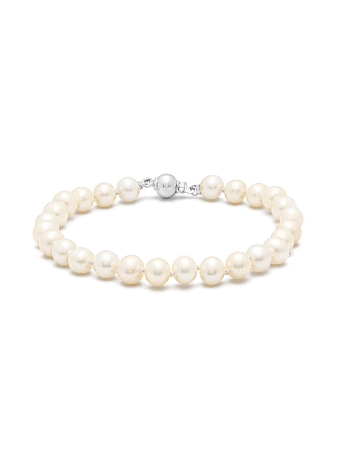 Witgouden parelarmband Rivièra 19 cm