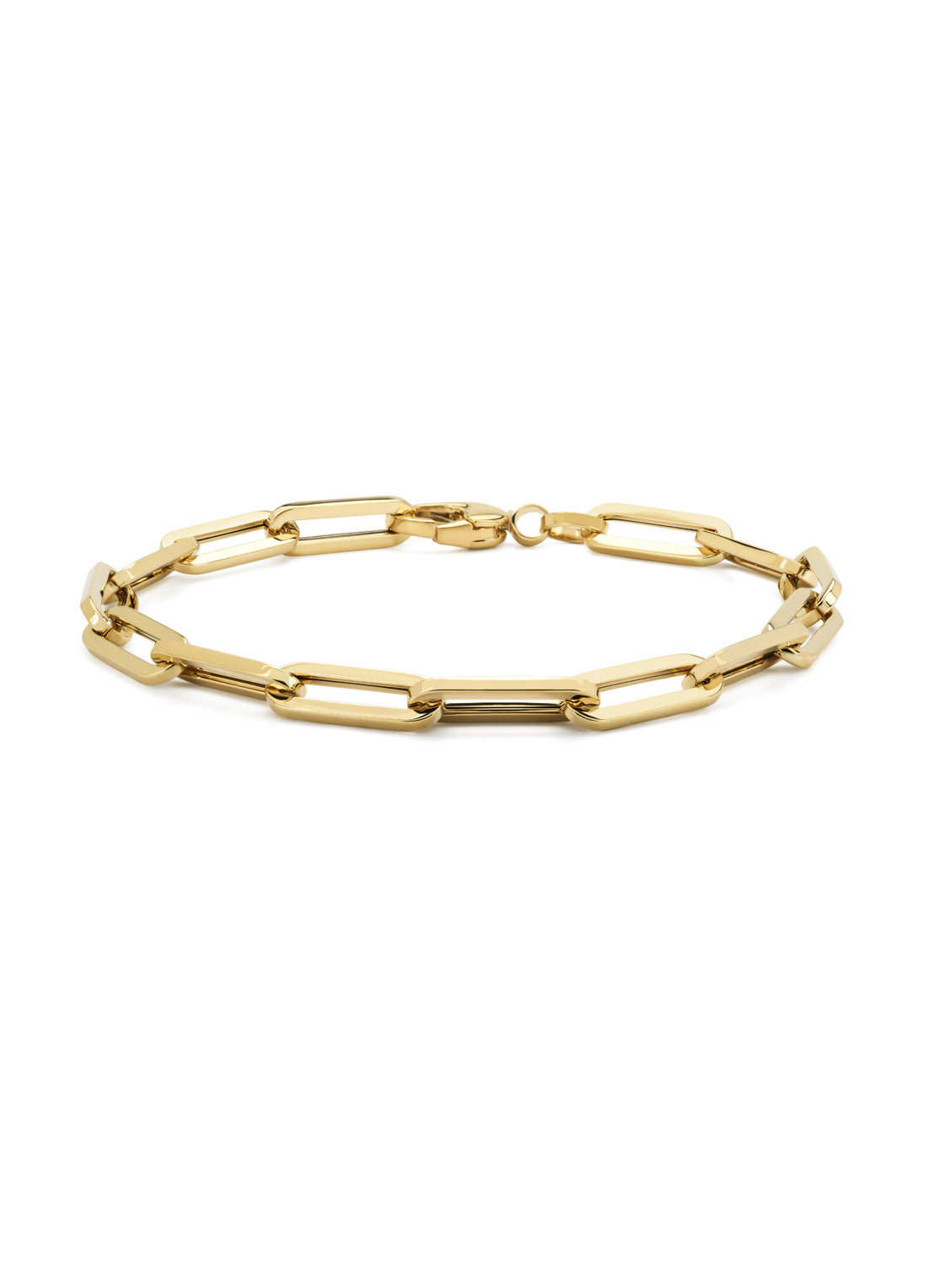 Yellow gold chain bracelet Closed forever 18 cm