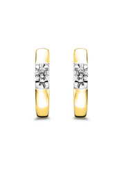 Gouden solitair oorstekers, 0.16 ct diamant, Groeibriljant