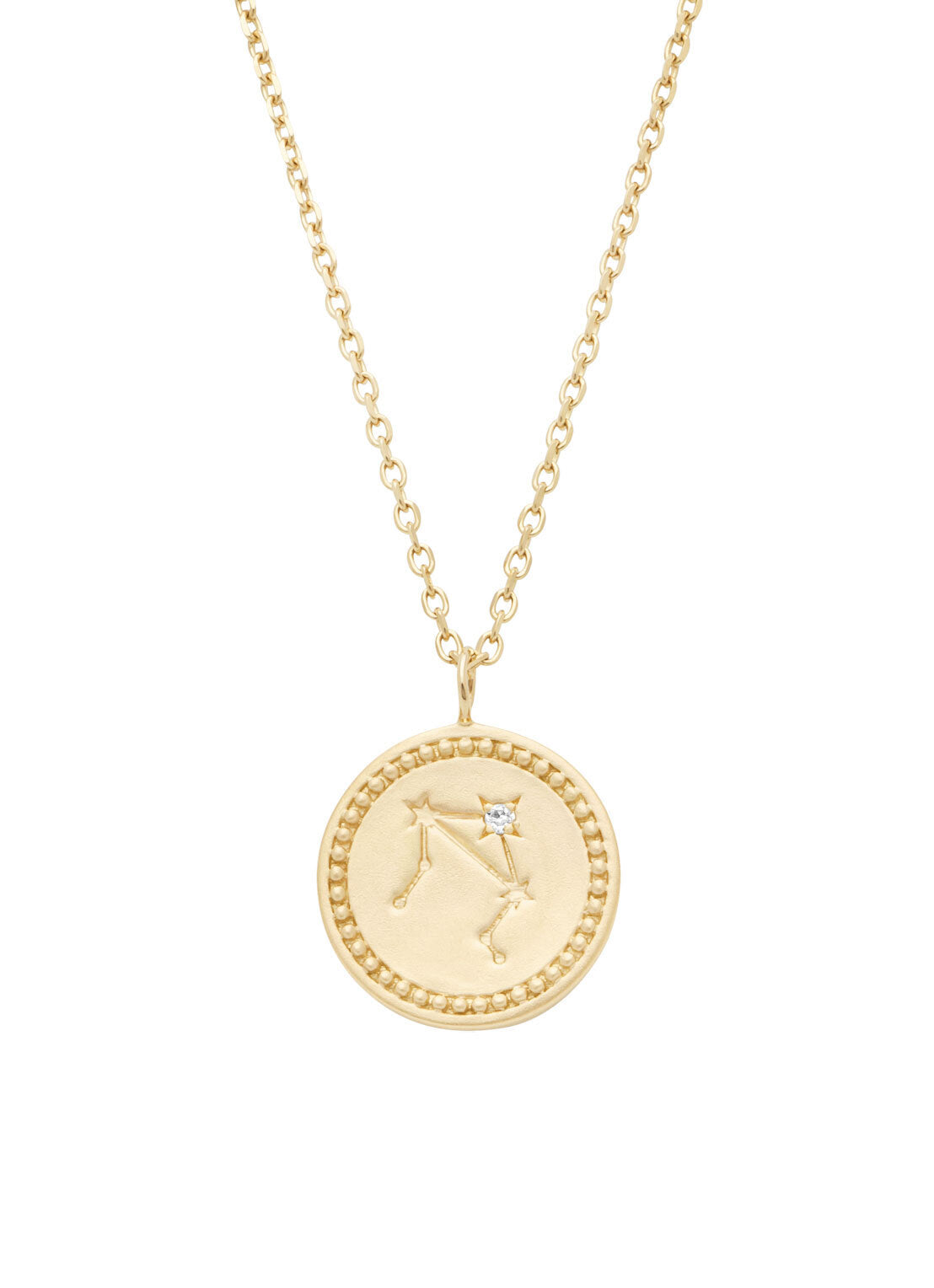 Geelgouden collier, Zodiac-Libra, Weegschaal