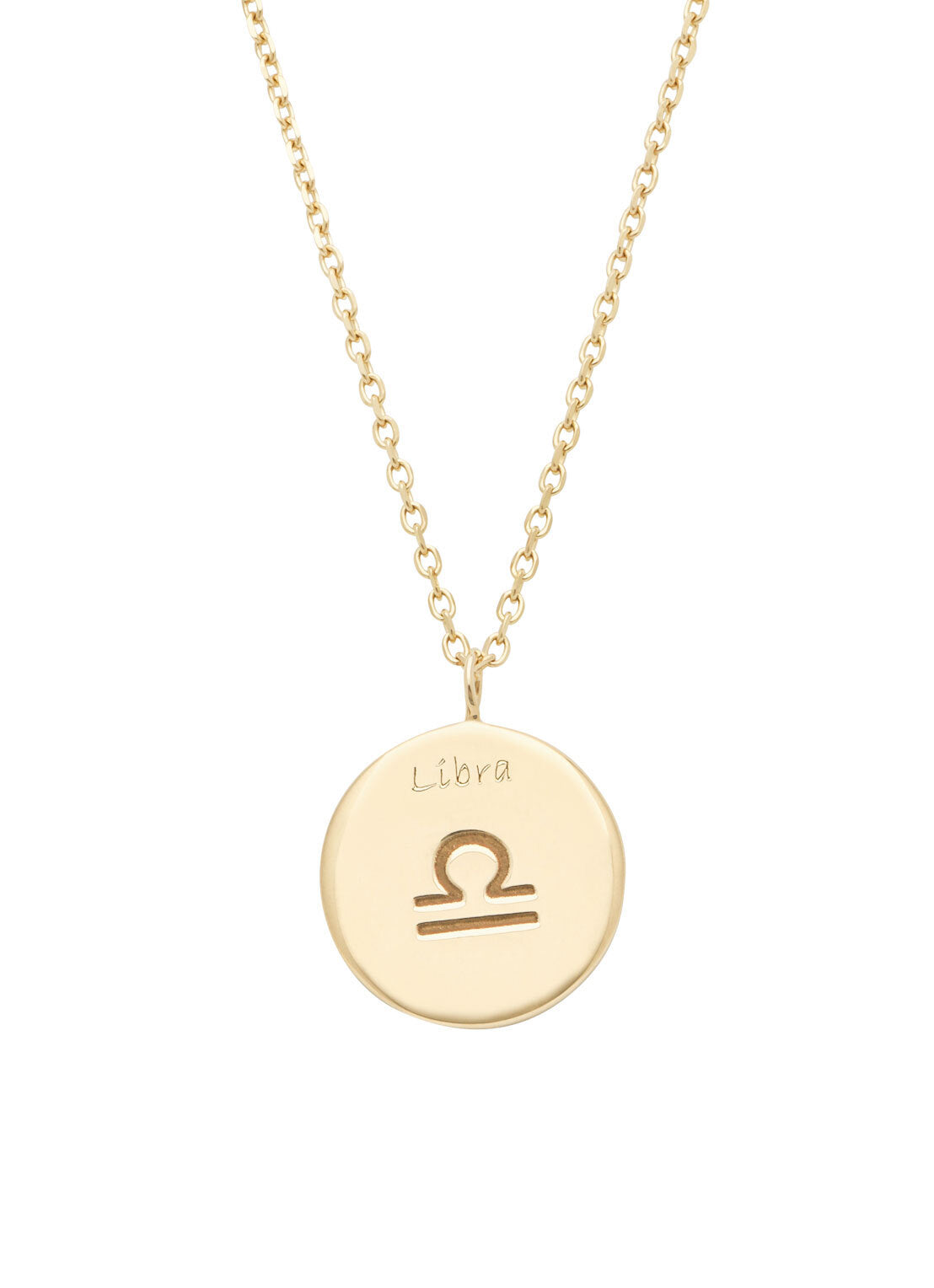 Geelgouden collier, Zodiac-Libra, Weegschaal