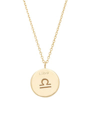 Geelgouden collier, Zodiac-Libra, Weegschaal