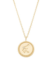 Yellow gold necklace, Zodiac Aquarius, Waterman