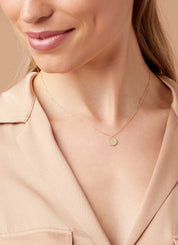 Yellow gold necklace, Zodiac Aquarius, Waterman