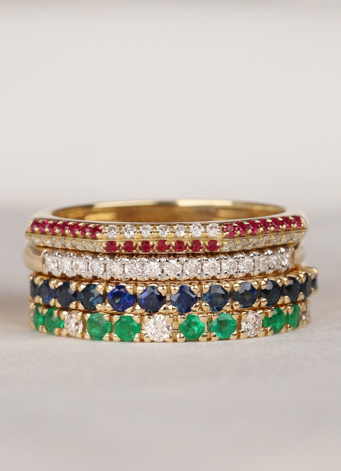 Gouden ring, 0.14 ct diamant, Ensemble