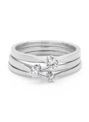 Witgouden solitairring, 0.08 ct diamant, Groeibriljant