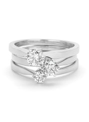 Witgouden solitairring, 0.35 ct diamant, Groeibriljant
