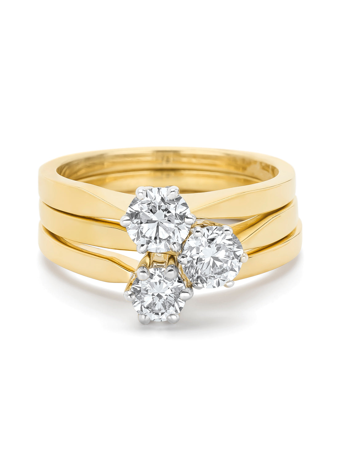 Yellow gold solitary ring, 0.40 ct diamond, Groeibriljant