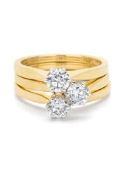 Yellow gold solitary ring, 0.40 ct diamond, Groeibriljant