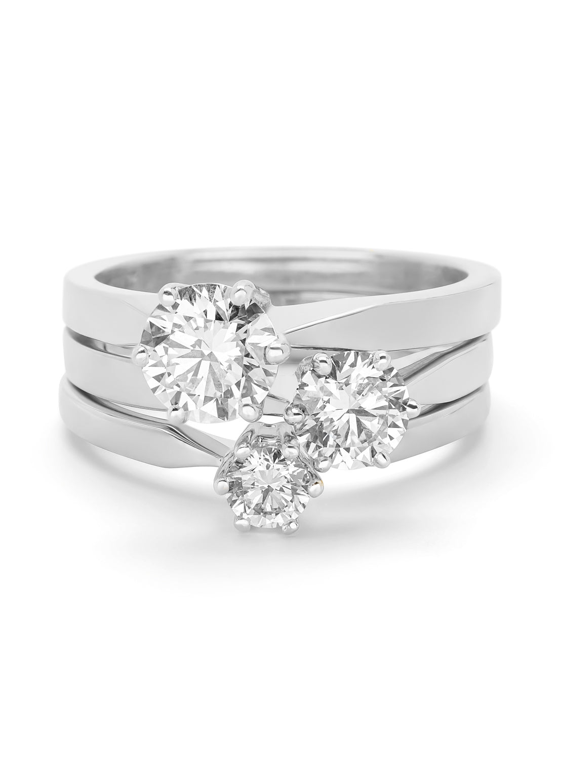 White gold solitair ring, 0.23 ct diamond, Groeibriljant
