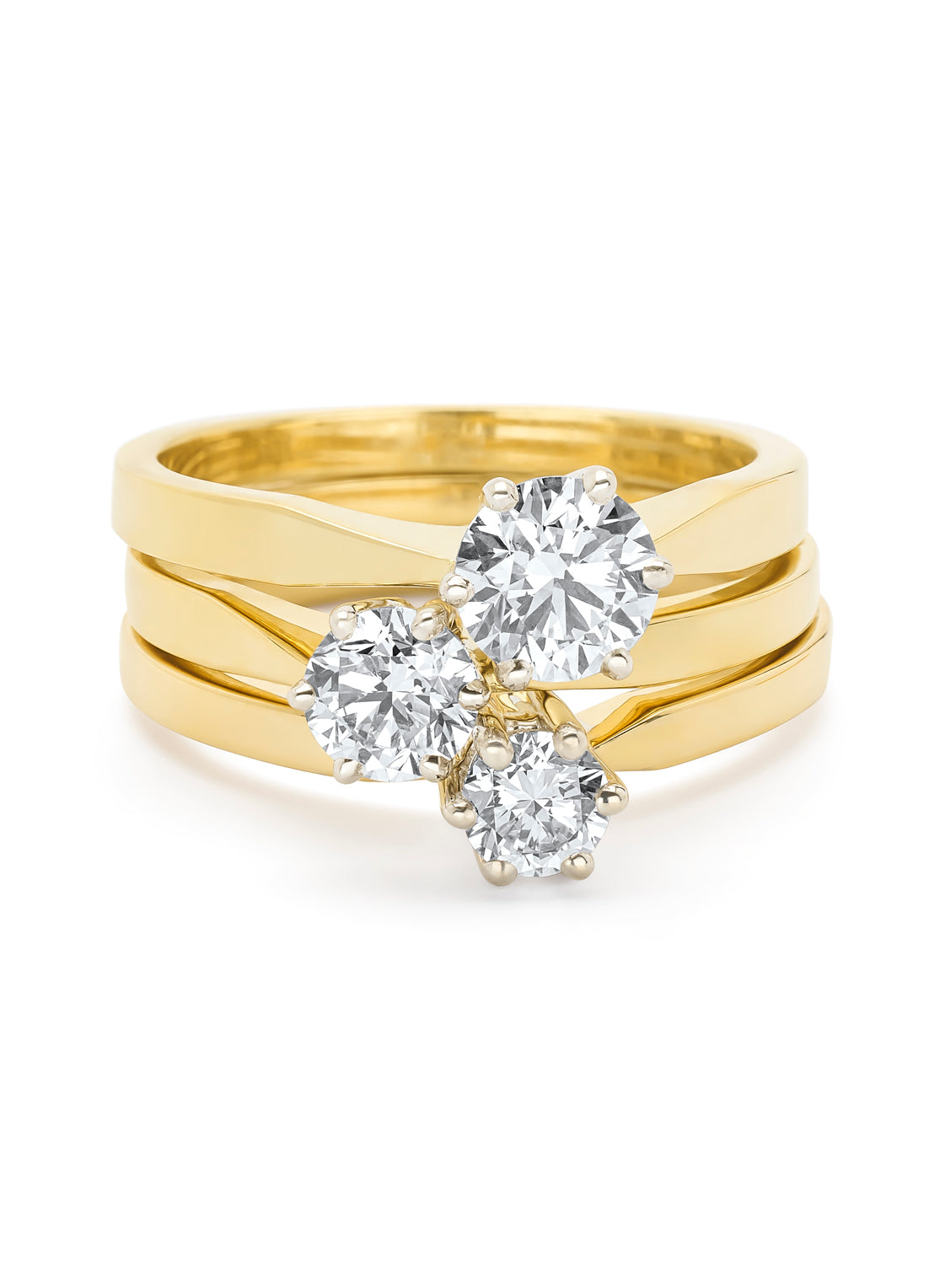 Geelgouden solitairring, 0.51 ct diamant, Groeibriljant