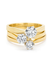Geelgouden solitairring, 0.51 ct diamant, Groeibriljant