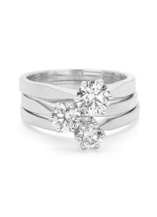 White gold solitair ring, 0.52 ct diamond, Groeibriljant