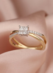 Gouden ring, 0.31 ct diamant, Fourever
