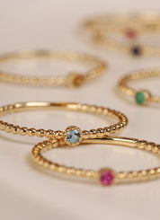 Geelgouden ring, 0.04 ct topaas, Joy