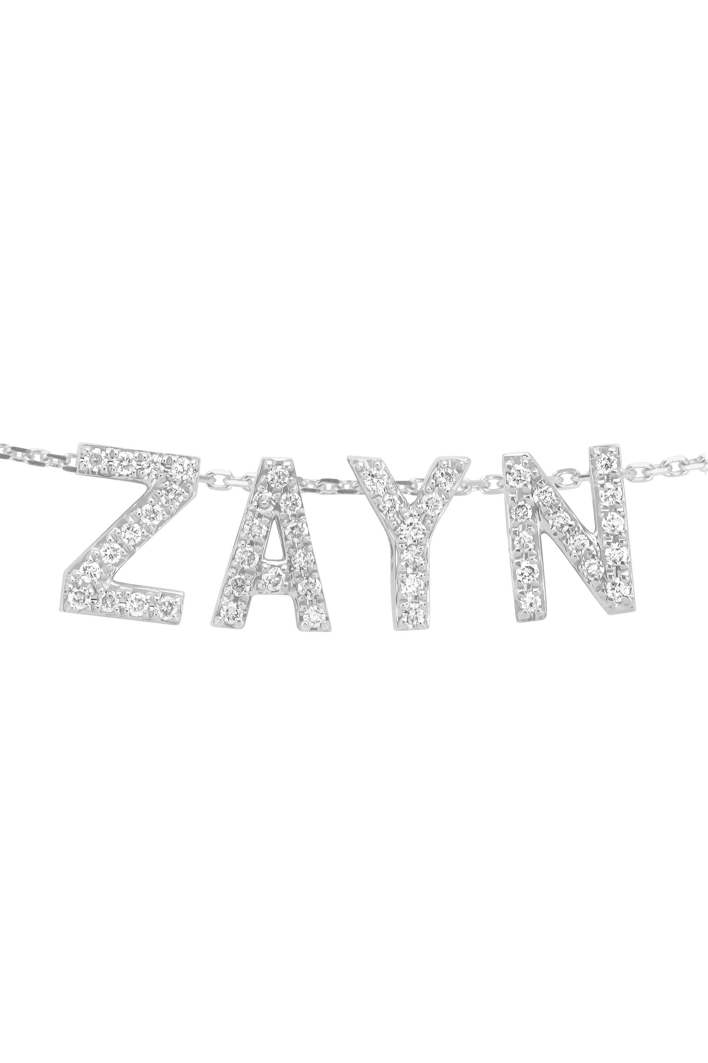 White gold pendant N, 0.05 CT Diamond, Alphabet