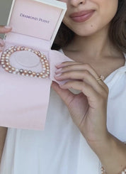 Yellow gold pearl necklace Rivièra 45 cm