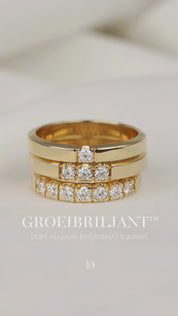 Witgouden alliance ring, 0.02 ct diamant, Groeibriljant