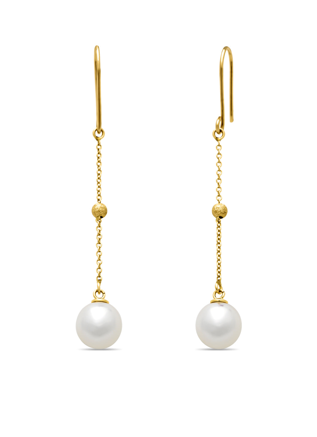 Yellow gold pearl earrings, Rivièra