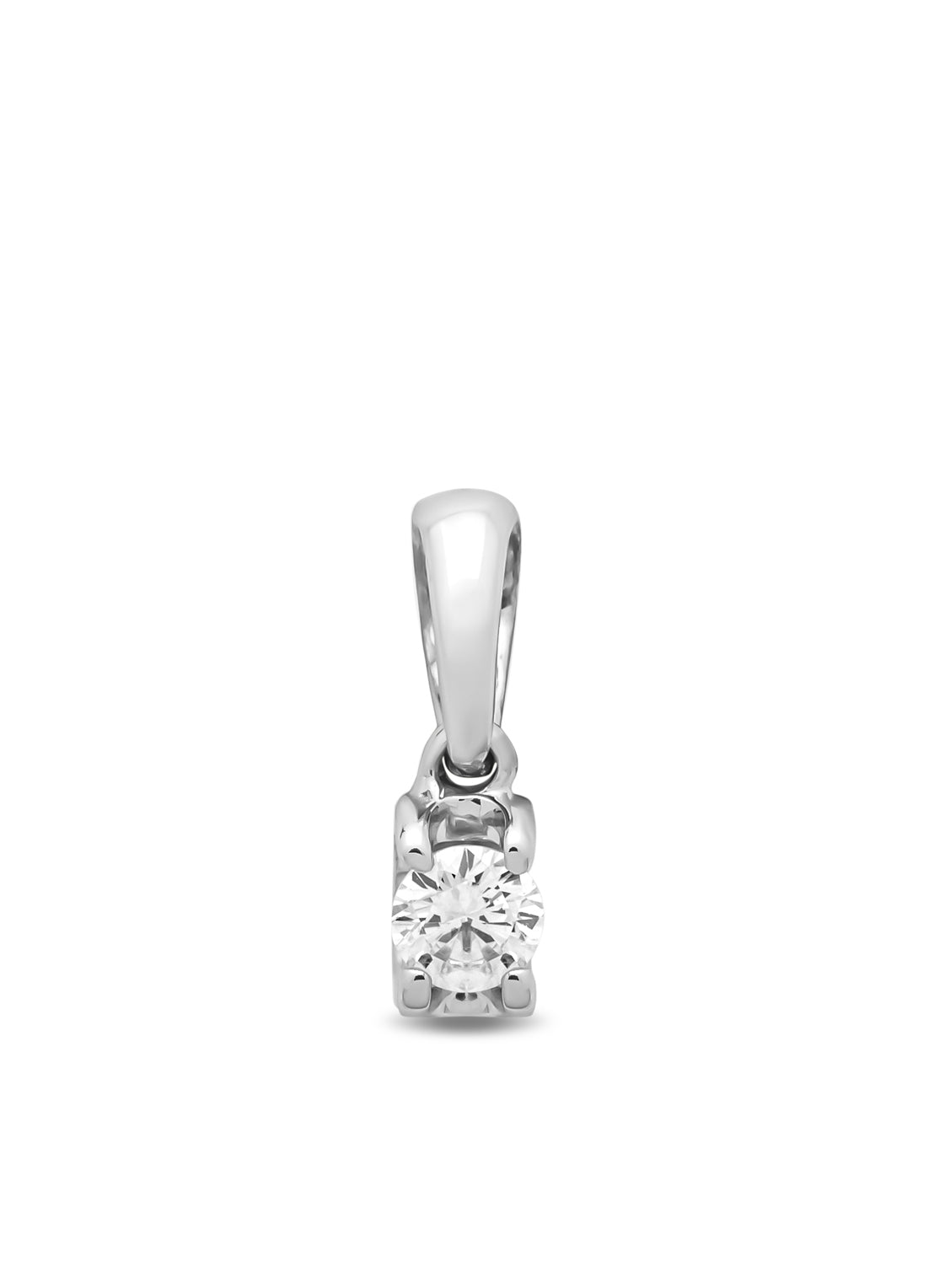White gold pendant, 0.08 ct diamond, Groeibriljant