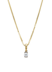 Gold pendant, 0.11 ct diamond, Groeibriljant