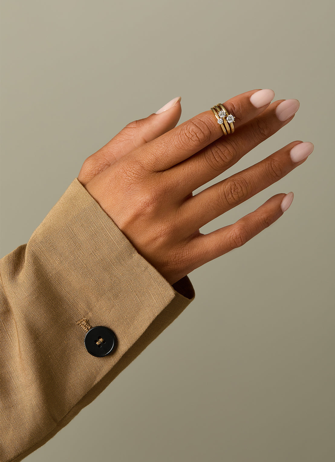 Yellow gold ring, 0.25 ct diamond, Hearts & Arrows