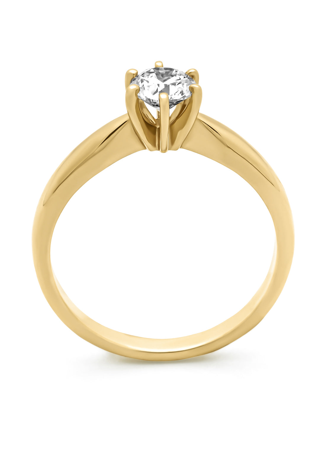 Yellow gold ring, 0.50 CT Diamant, Hearts & Arrows
