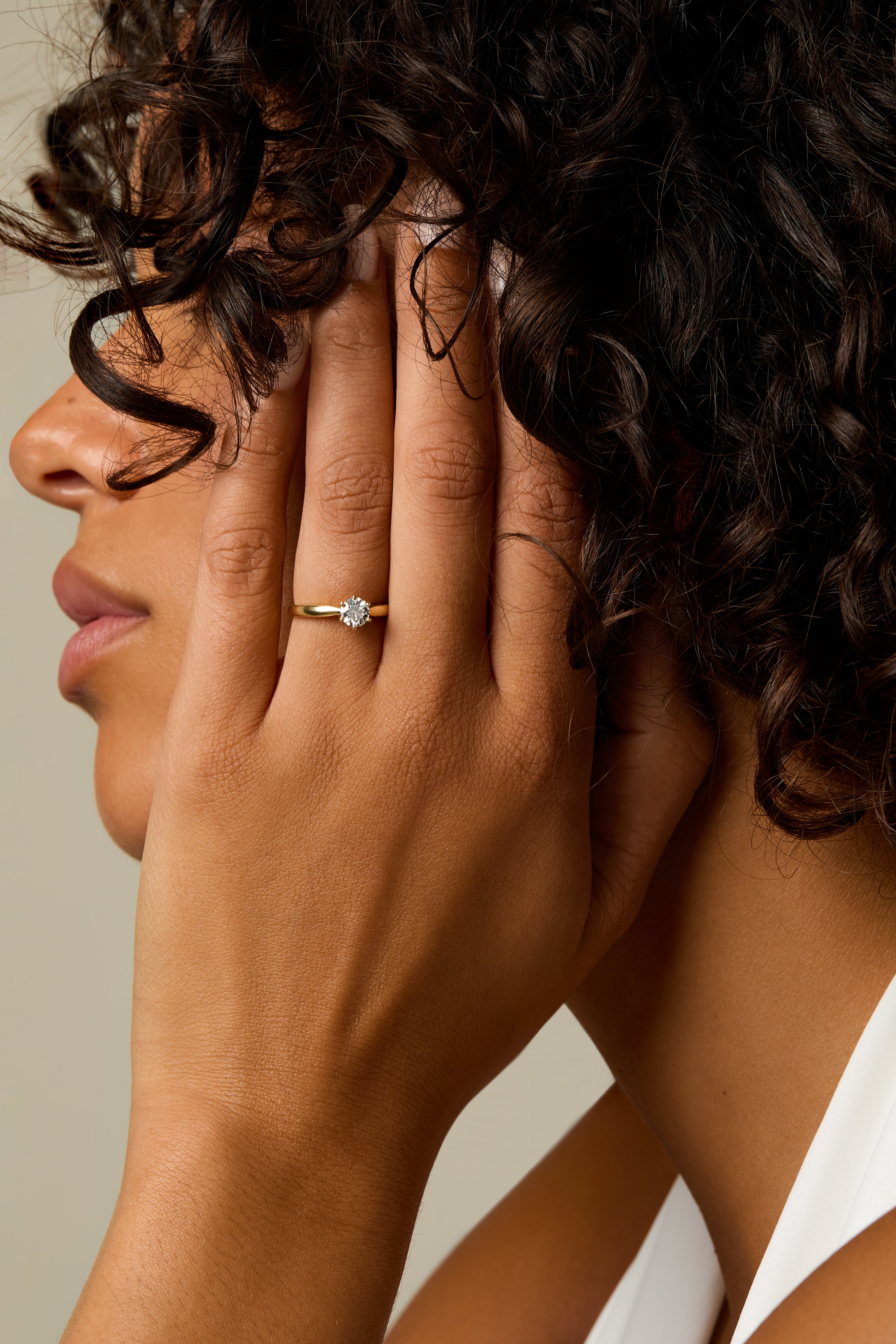 Geelgouden ring, 0.50 ct diamant, Hearts & Arrows