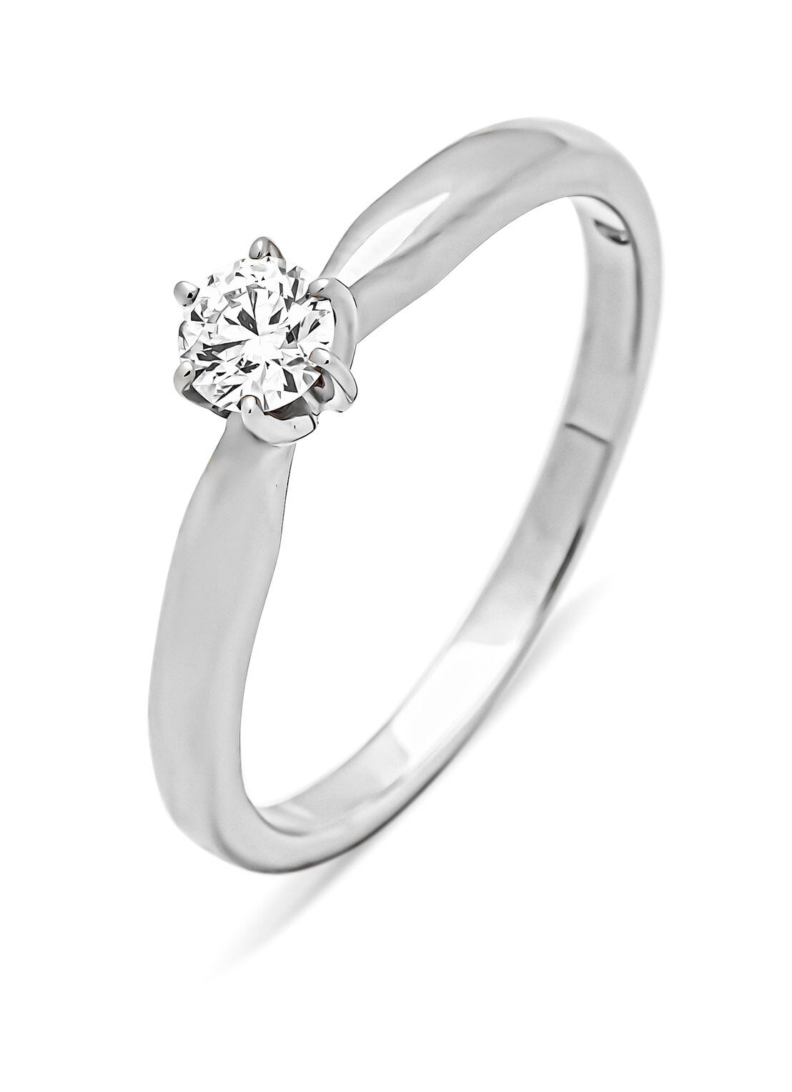 White gold ring, 0.20 ct diamond, Hearts & Arrows