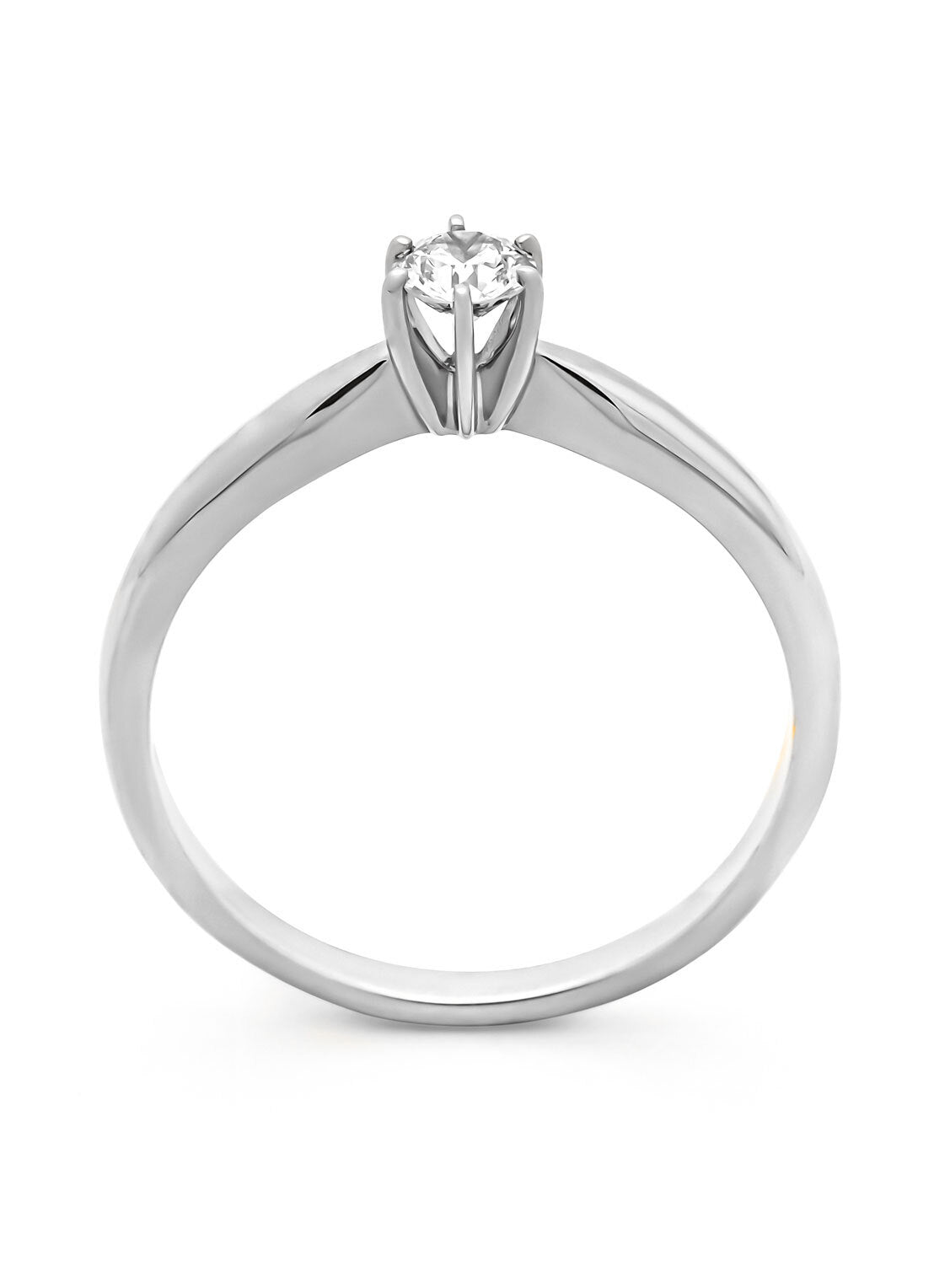 White gold ring, 0.20 ct diamond, Hearts & Arrows