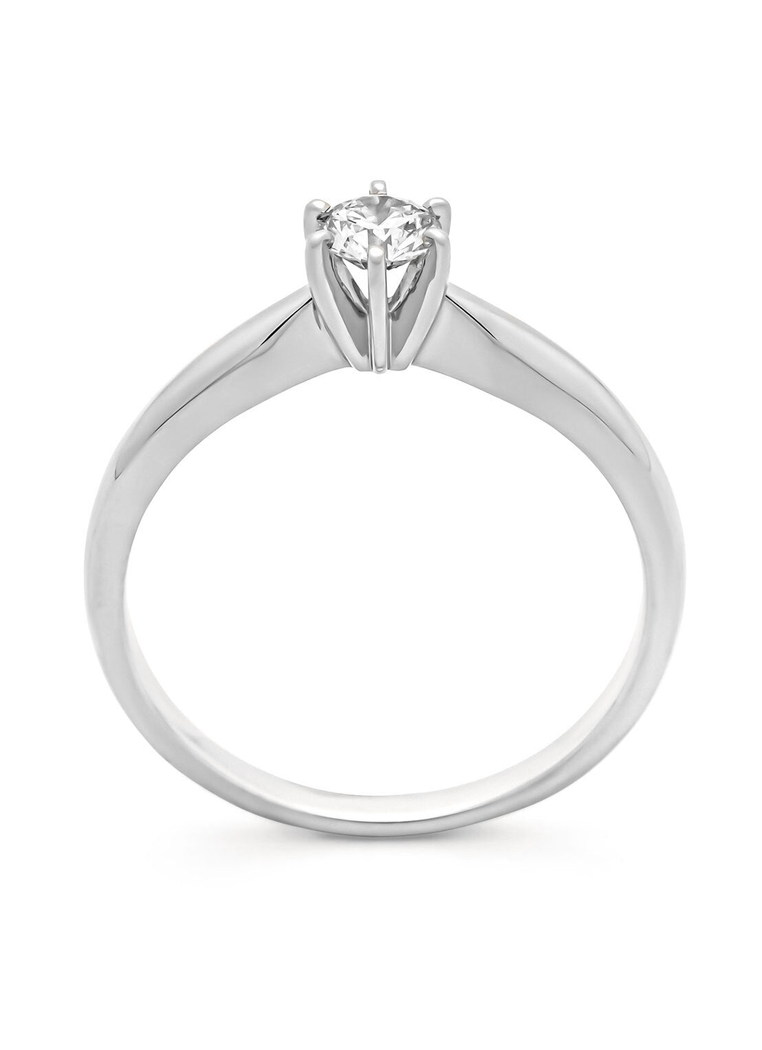 Witgouden ring, 0.25 ct diamant, Hearts & Arrows