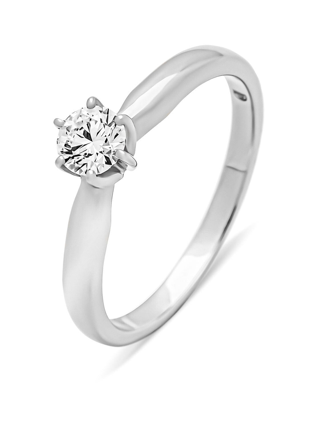 Witgouden ring, 0.30 ct diamant, Hearts & Arrows