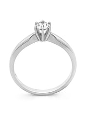 Witgouden ring, 0.30 ct diamant, Hearts & Arrows