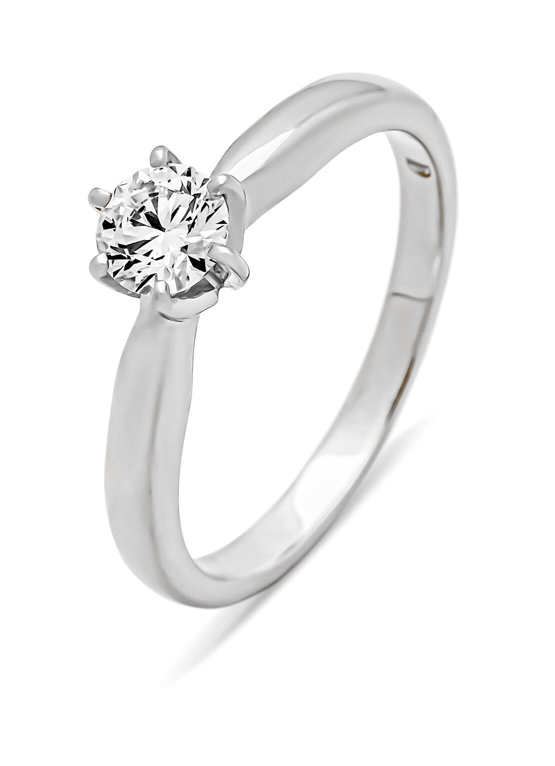 White gold ring, 0.40 ct diamond, Hearts & Arrows